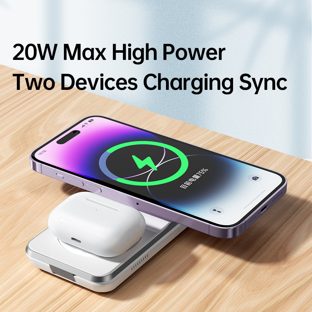 MCDODO 3 in 1 Foldable Magnetic Wireless Charging Stand 25W Max