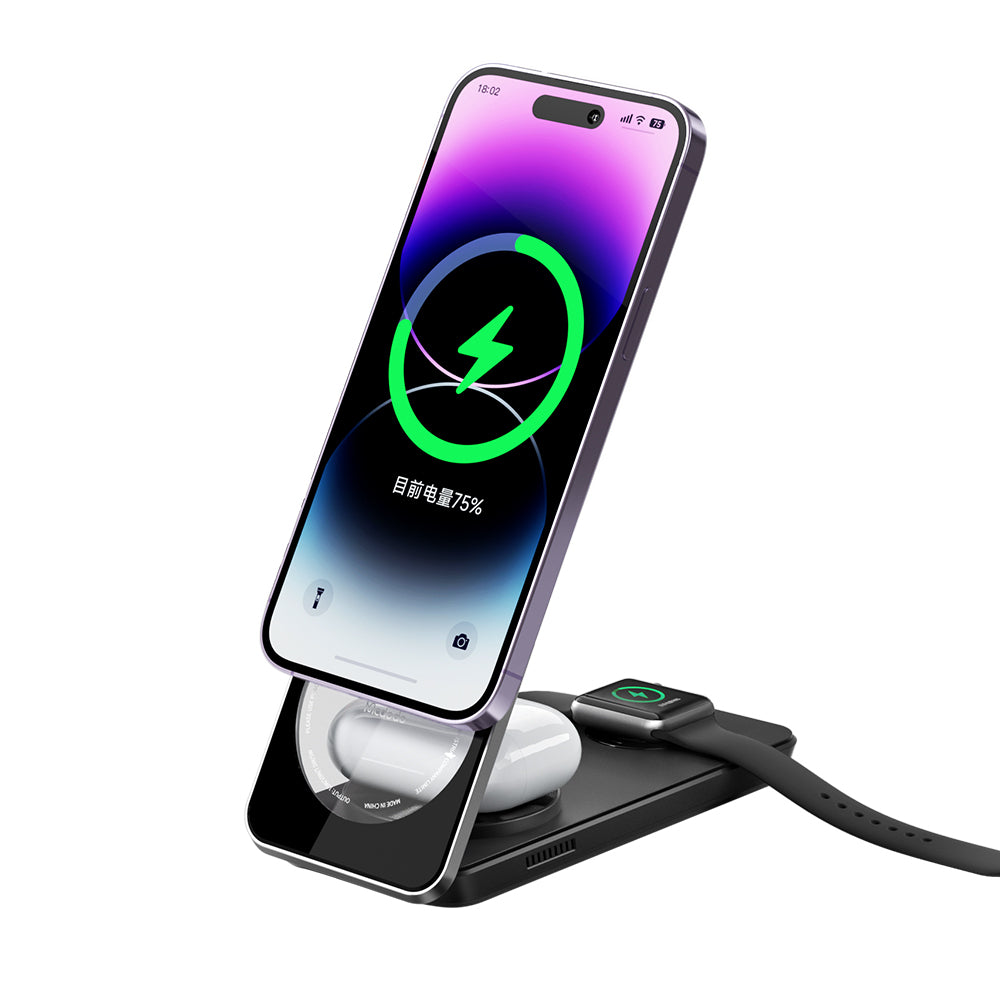 MCDODO 3 in 1 Foldable Magnetic Wireless Charging Stand 25W Max